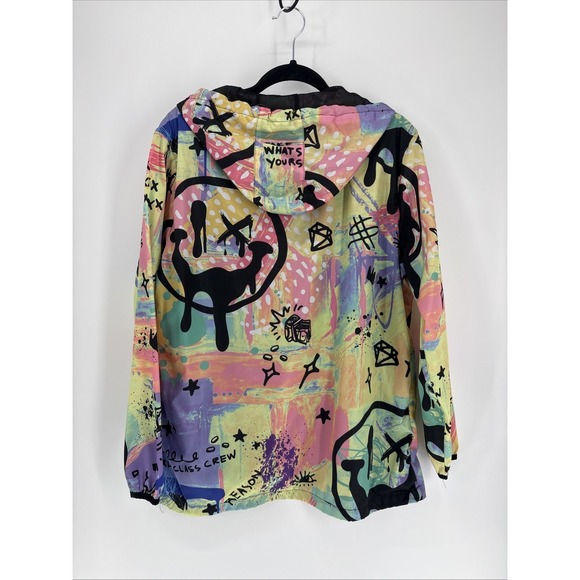 Reason Graffiti Drip Smiley Face Hoodie Mens Medium Streetwear Hoodie Lined - Picture 3 of 9